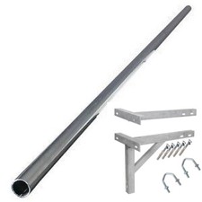 12' ft foot 2" STEEL mast aerial TV mounting pole and 18" T&K wall bracket kit