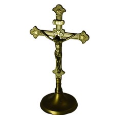 Vintage Brass Crucifix / altar cross - 29.5.cm tall