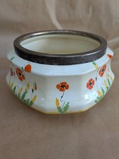 Antique Handpainted Poppy Coronet Ware Parrot And Company Bowl