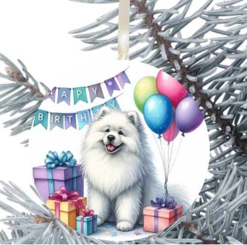Samoyed hanging bauble gift - samoyed,