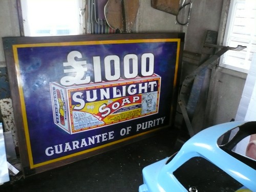 Enamel sign sunlight soap - enamel,
