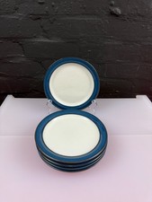 5 x Denby Boston Blue Tea Side Plates 2nd Quality 7.25" Wide Set
