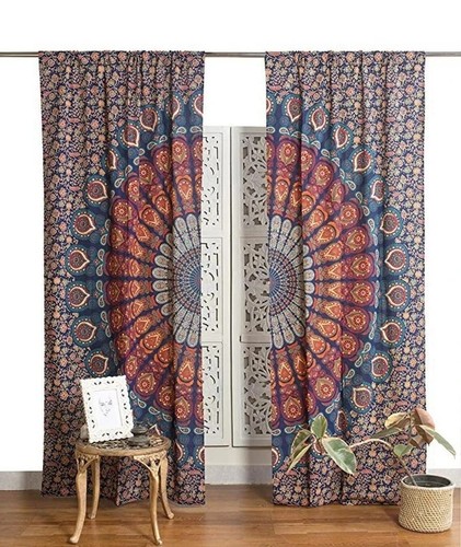 Indian bohemian door curtain - door,