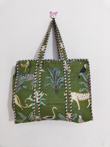Cotton green jungle animal - cotton,