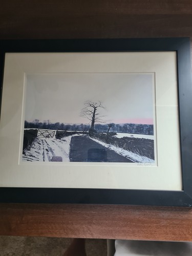 Signed print sheep in - signed, "sheep