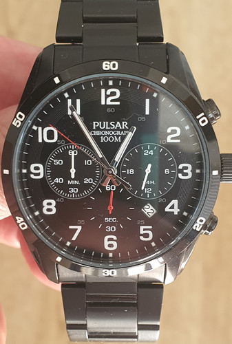 Pulsar black chronograph watch - pulsar,