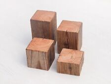 Rustic Weathered Wood Display Block Set —  Ornament Jewellery Plinth Riser Block