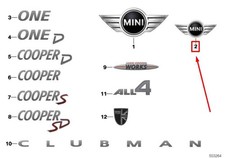 MINI CLUBMAN F54 Rear Mini Badge 51149447809 9447809 NEW