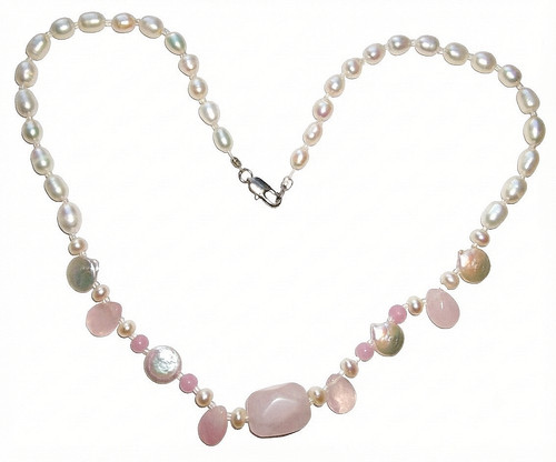 Real frw pearls rose quartz - pearls,,