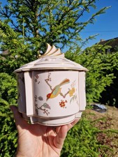 Rare Antique Johann Haviland Bavaria  Germany Art Deco Lidded Bowl 6" 30019