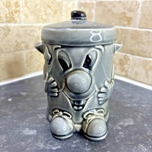 Vintage ceramic grey dusty - vintage, bin