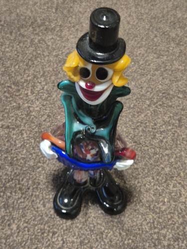 Murano clown figurine art - murano,