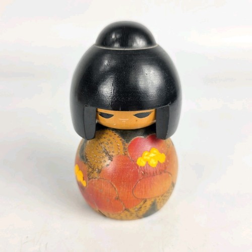 Vintage wooden kokeshi doll - wooden,