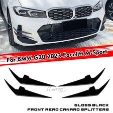 Gloss Black Front Bumper Side Canard For BMW 3-Series G20 2023+ Facelift M-Sport