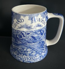 GRAND CANYON Staffordshire Vintage Tankard / Large Mug, Blue / White.  Arizona