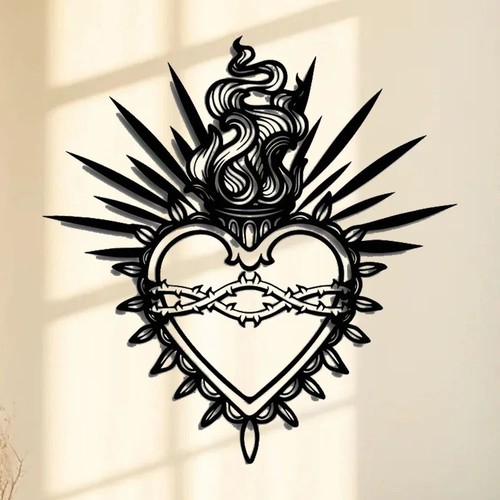 Heart metal wall - metal,