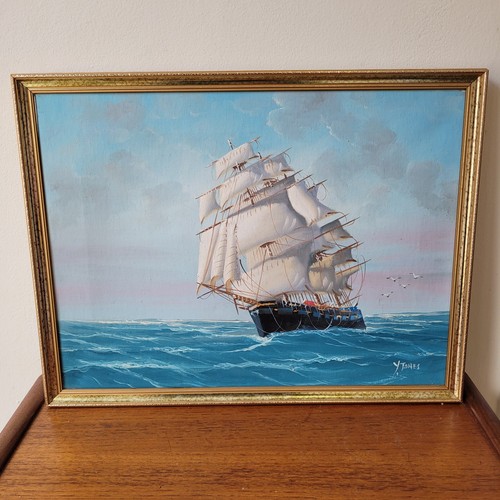 Vintage signed tall - vintage, sailing