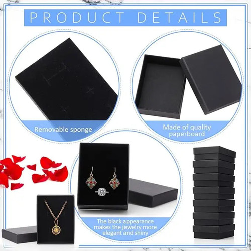 Black jewellery gift box ring - box,