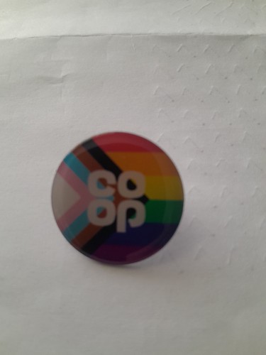 Rainbow lgbt pin badge - co-op,