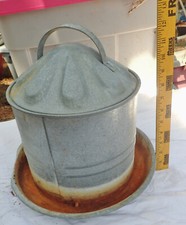 Vintage galvanized tin chicken - vintage,