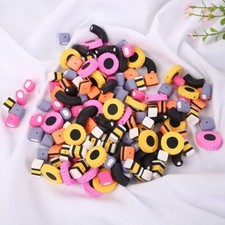 50 Liquorice Allsorts Fimo Polymer Clay Beads Mixed 4~14mm DIY Jewellery Making