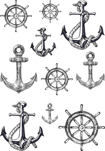 Anchor wheel rudder - wheel, pirate
