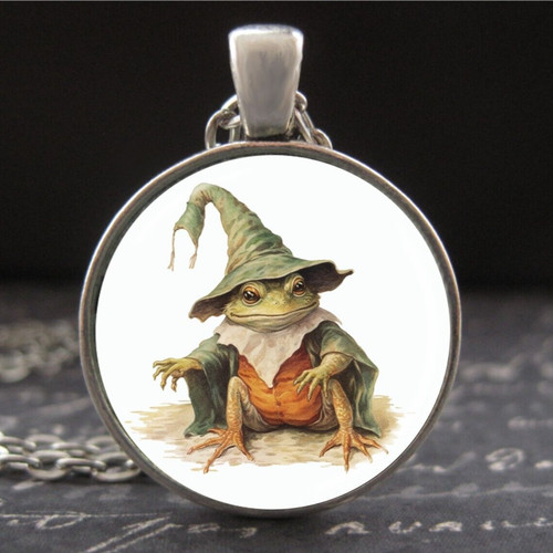 Toad witch necklace halloween - toad,