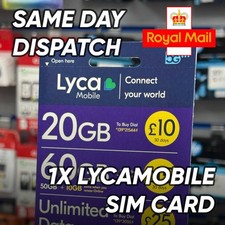 1x Lycamobile Pay As You Go SIM – Brand New Sealed – No Preload
