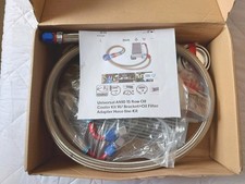 Universal AN10 15 Row Oil Cooler Kit W/Bracket +Oil Filter Adapter Hose Line Kit