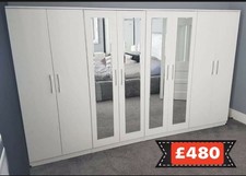 Brand New 8 Doors Cupboard/Wardrobe With Mirrors Only £480- FREE ASSEMBLY ❤️ 