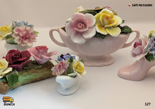 Royal Adderley & Radnor Bone China Flower Ornaments – Set of 4 Vintage Floral
