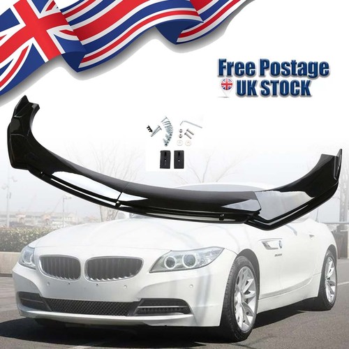Gloss black front bumper lip - bumper,