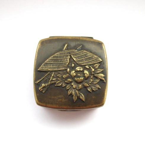 Vintage oriental brass applied - brass,
