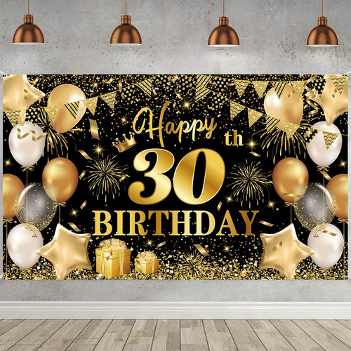 21st birthday banner black - banner,