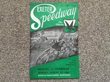 * EXETER: BRITAIN v OVERSEAS 17/8/64 speedway programme