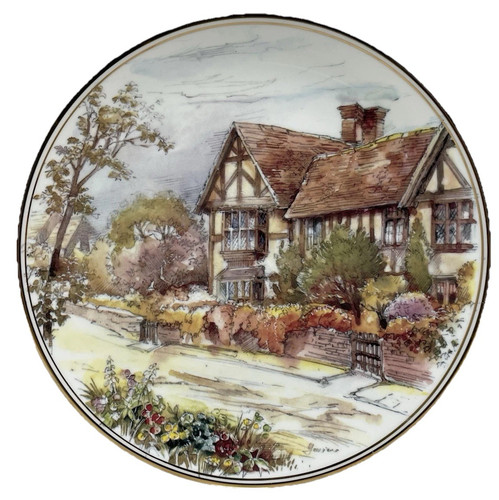 Collectors plate cottage scene - collectors,