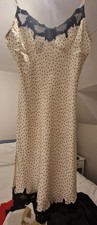 La Senza 100% Silk Chemise / Nightie Cream Spot (Size 8)