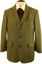 MAGEE GENEVA MENS 40R GREEN MIX WORSTED WOOL TWEED JACKET
