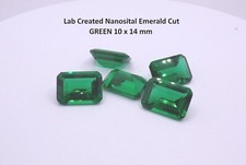 EMERALD GREEN NANO EMERALD CUT LOOSE GEMSTONES - 10MM X 14MM