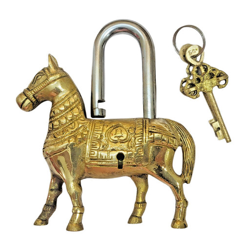 Antique padlock brass hand - padlock,