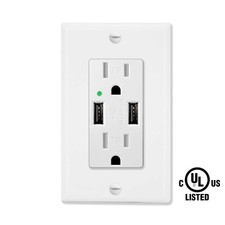 Electric Dual USB Outlet Wall