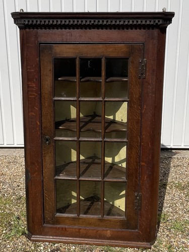 Antique glazed corner cupboard - antique,