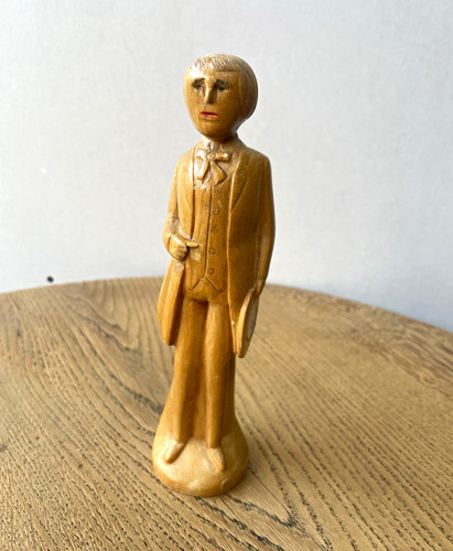 Hand carved signed wooden - signed,