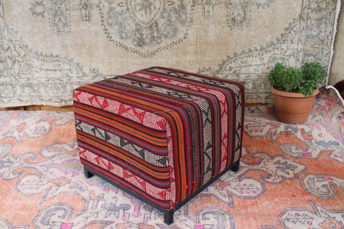 Handmade oriental kilim - oriental, pouf