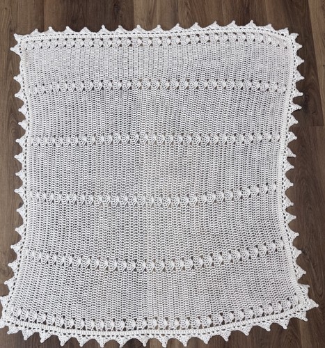 Vtg hand crochet throw - crochet,