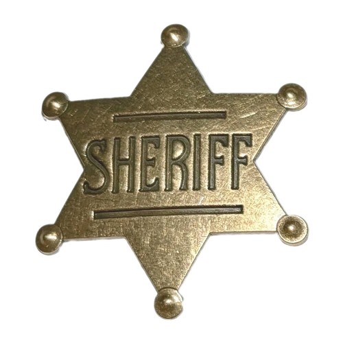 Brass sheriff badge star - star, pin