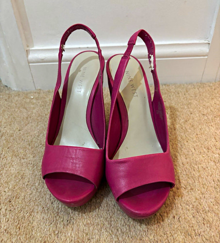 Nine west pink slingback wedge - nine,