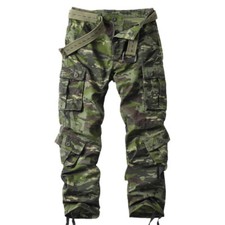 Camo Men's Tactical Cargo Pants Ripstop Work Hiking Outdoor Streetwear Joggers