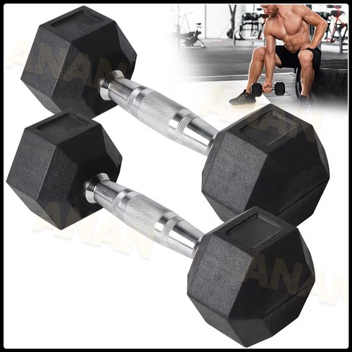 Hex dumbbells pairs rubber - hex,