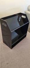 2 Tier Black Acrylic Cassettes Holder, Audio Cassette Deck Tapes Storage Box